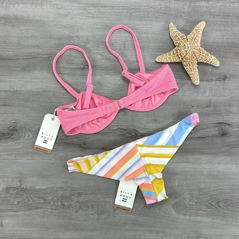 ☀️BILLABONG☀️ SO DAZED OLIVIA UNDERWIRE BREAK OF DAWN TANGA BIKINI SET